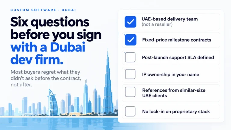 Six questions to ask before signing with a custom software development company in Dubai